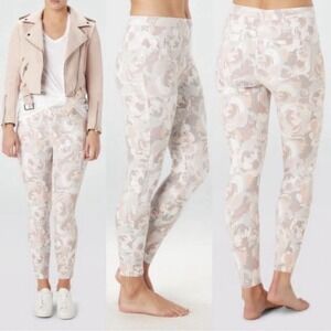 SPANX Shape Blush Bloom Leggings Womens Large High Waist Pull-On Floral Pastels